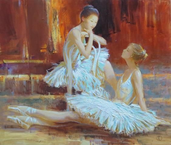 Komarova Elena's Contemporary Oil Painting - Ballet Dancer 2